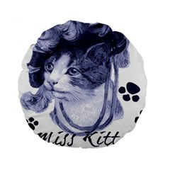 Miss Kitty blues 15  Premium Round Cushion  from ArtsNow.com Back