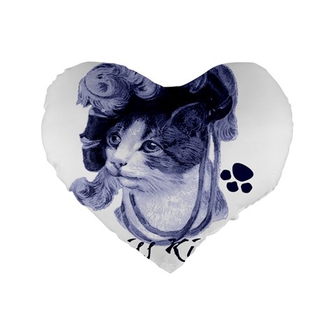 Miss Kitty blues 16  Premium Heart Shape Cushion  from ArtsNow.com Front