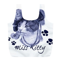 Miss Kitty blues Reusable Bag (L) from ArtsNow.com Front