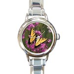 Butterfly Round Italian Charm Watch