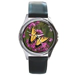 Butterfly Round Metal Watch