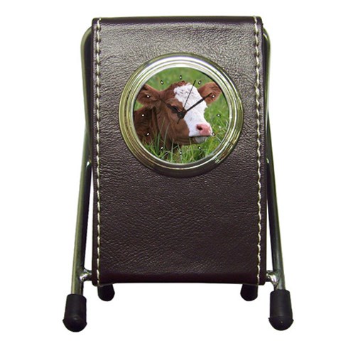 Cow Calf Pen Holder Desk Clock from ArtsNow.com Front