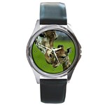 Giraffe Round Metal Watch