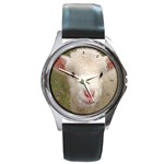 Sheep Lamb Round Metal Watch