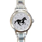 Unicorn on Starry Background Round Italian Charm Watch