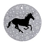 Unicorn on Starry Background Round Ornament