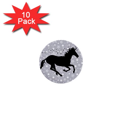 Unicorn on Starry Background 1  Mini Button (10 pack) from ArtsNow.com Front