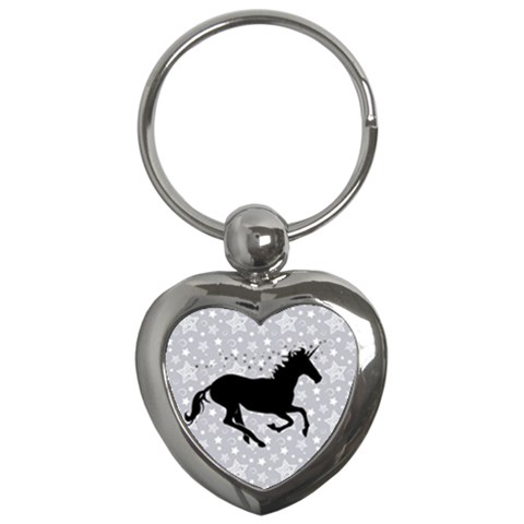 Unicorn on Starry Background Key Chain (Heart) from ArtsNow.com Front