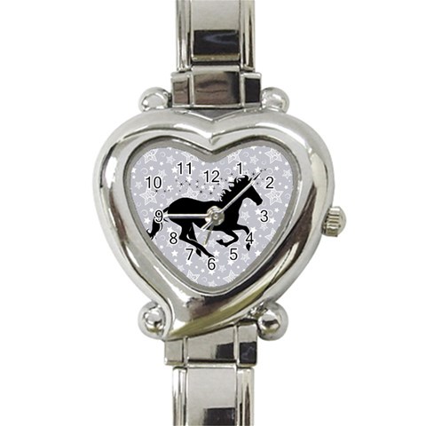 Unicorn on Starry Background Heart Italian Charm Watch  from ArtsNow.com Front