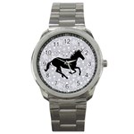 Unicorn on Starry Background Sport Metal Watch