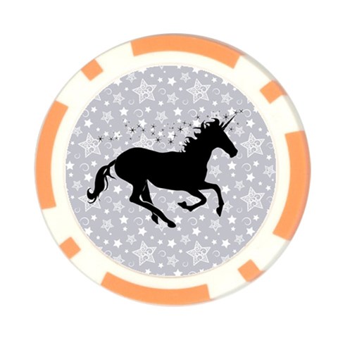 Unicorn on Starry Background Poker Chip from ArtsNow.com Front