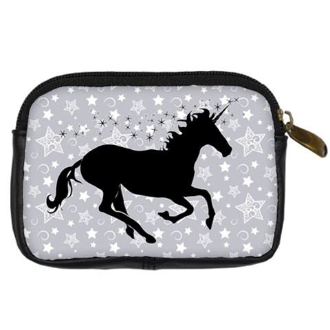 Unicorn on Starry Background Digital Camera Leather Case from ArtsNow.com Back