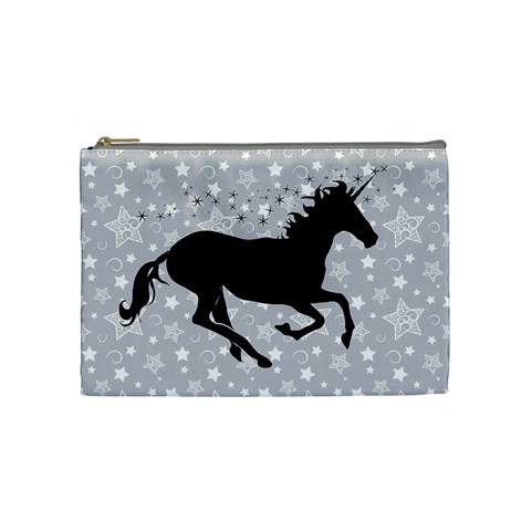 Unicorn on Starry Background Cosmetic Bag (Medium) from ArtsNow.com Front