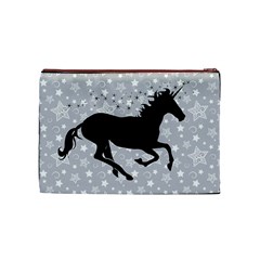 Unicorn on Starry Background Cosmetic Bag (Medium) from ArtsNow.com Front