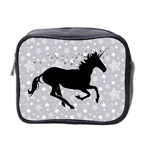 Unicorn on Starry Background Mini Travel Toiletry Bag (Two Sides) from ArtsNow.com Front