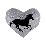 Unicorn on Starry Background 16  Premium Heart Shape Cushion 