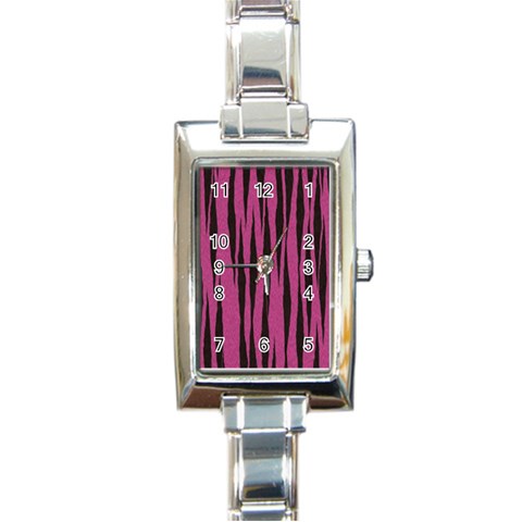 Tiger Rectangular Italian Charm Watch from ArtsNow.com Front