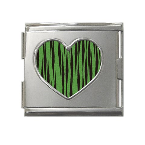 Tiger Mega Link Heart Italian Charm (18mm) from ArtsNow.com Front