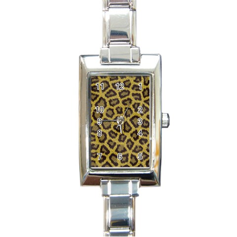 Leopard Rectangular Italian Charm Watch from ArtsNow.com Front