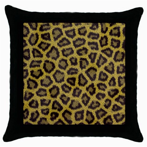 Leopard Throw Pillow Case (Black) from ArtsNow.com Front