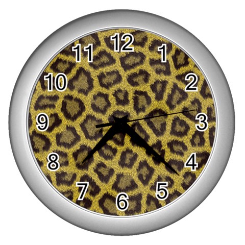 Leopard Wall Clock (Silver) from ArtsNow.com Front