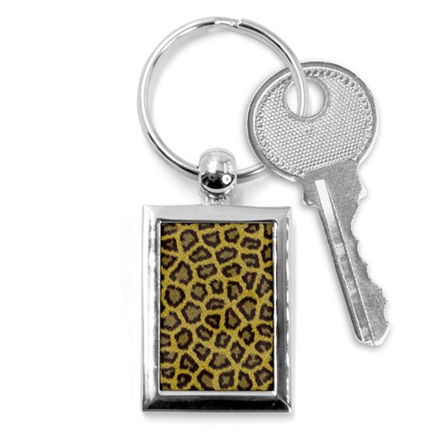 Leopard Key Chain (Rectangle) from ArtsNow.com Front