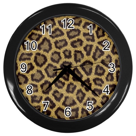 Leopard Wall Clock (Black) from ArtsNow.com Front