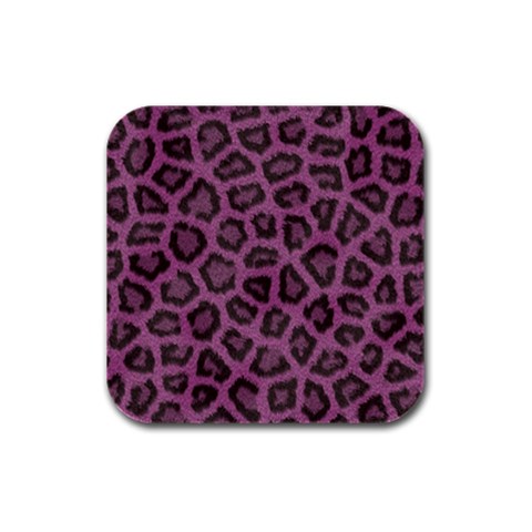 Leopard Rubber Square Coaster (4 pack) from ArtsNow.com Front