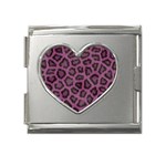 Leopard Mega Link Heart Italian Charm (18mm)