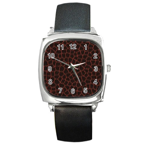 Giraffe Square Metal Watch from ArtsNow.com Front