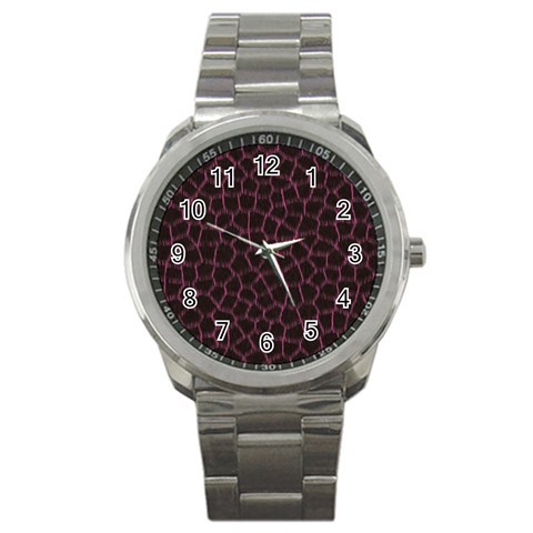 Giraffe Sport Metal Watch from ArtsNow.com Front