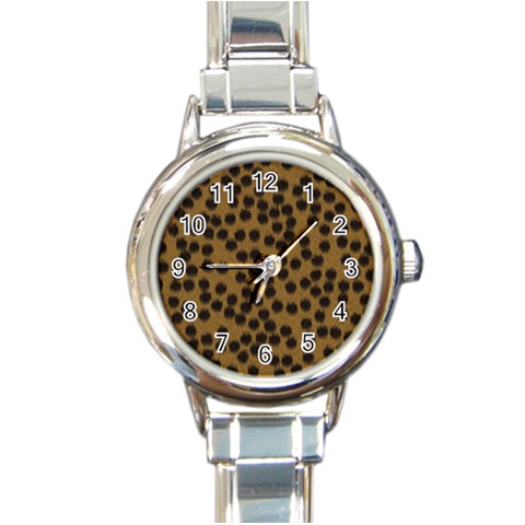 Cheetah Round Italian Charm Watch from ArtsNow.com Front