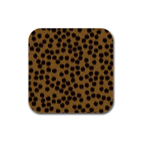 Cheetah Rubber Square Coaster (4 pack) from ArtsNow.com Front