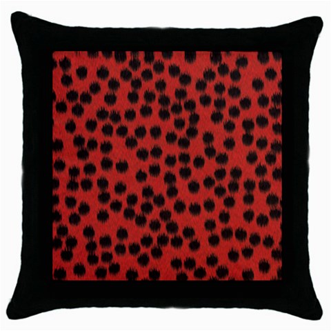 Cheetah Throw Pillow Case (Black) from ArtsNow.com Front