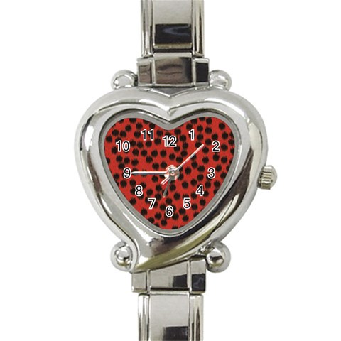 Cheetah Heart Italian Charm Watch from ArtsNow.com Front