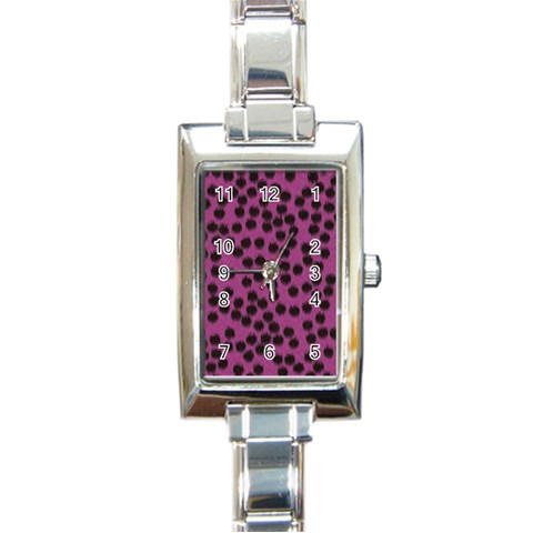 Cheetah Rectangular Italian Charm Watch from ArtsNow.com Front