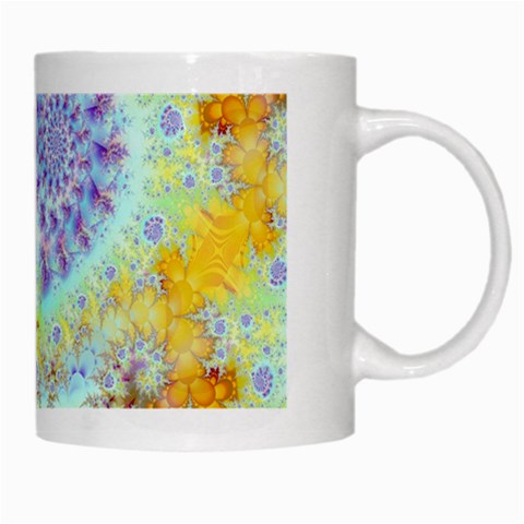 Golden Violet Sea Shells, Abstract Ocean White Coffee Mug from ArtsNow.com Right