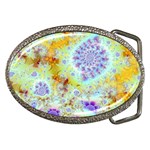 Golden Violet Sea Shells, Abstract Ocean Belt Buckle (Oval)