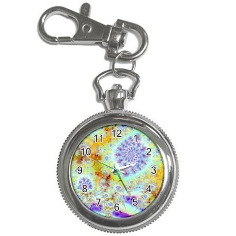 Golden Violet Sea Shells, Abstract Ocean Key Chain Watch from ArtsNow.com Front