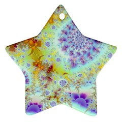 Golden Violet Sea Shells, Abstract Ocean Star Ornament (Two Sides) from ArtsNow.com Front