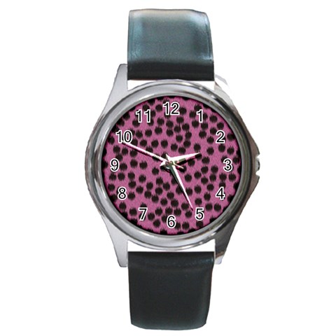 Cheetah Round Metal Watch from ArtsNow.com Front