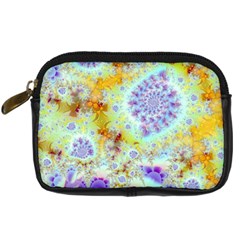 Golden Violet Sea Shells, Abstract Ocean Digital Camera Leather Case from ArtsNow.com Front