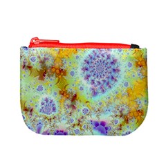 Golden Violet Sea Shells, Abstract Ocean Coin Change Purse from ArtsNow.com Front