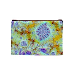 Golden Violet Sea Shells, Abstract Ocean Cosmetic Bag (Medium) from ArtsNow.com Front