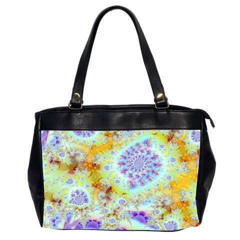 Golden Violet Sea Shells, Abstract Ocean Oversize Office Handbag (Two Sides) from ArtsNow.com Front