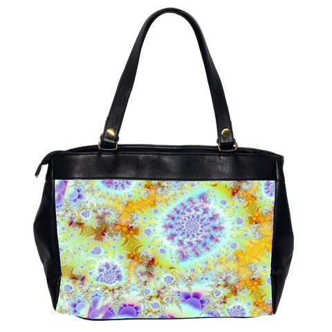 Golden Violet Sea Shells, Abstract Ocean Oversize Office Handbag (Two Sides) from ArtsNow.com Back