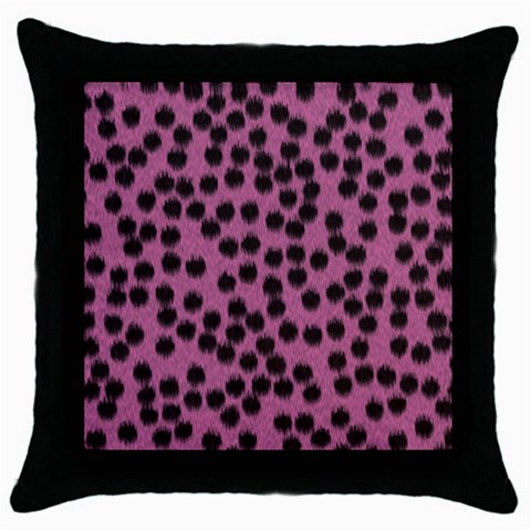 Cheetah Throw Pillow Case (Black) from ArtsNow.com Front