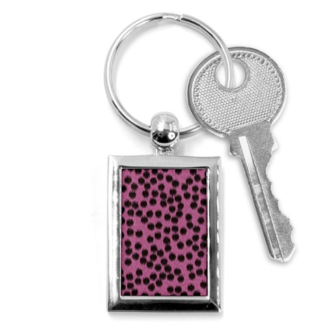 Cheetah Key Chain (Rectangle) from ArtsNow.com Front