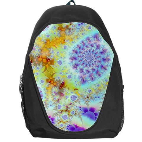 Golden Violet Sea Shells, Abstract Ocean Backpack Bag from ArtsNow.com Front