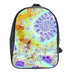 Golden Violet Sea Shells, Abstract Ocean School Bag (XL)